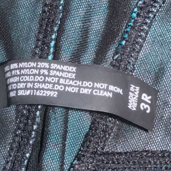 Torrid Teal Tie-Dye Mesh Inset One-Piece Swimsuit Size 3 3XL - Picture 12 of 15